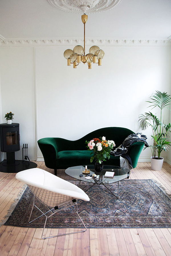 Green Velvet Chaise