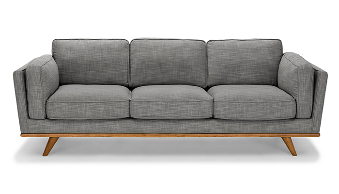 grey linen sofa